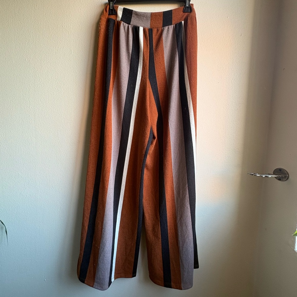 Wide Leg Striped Trousers